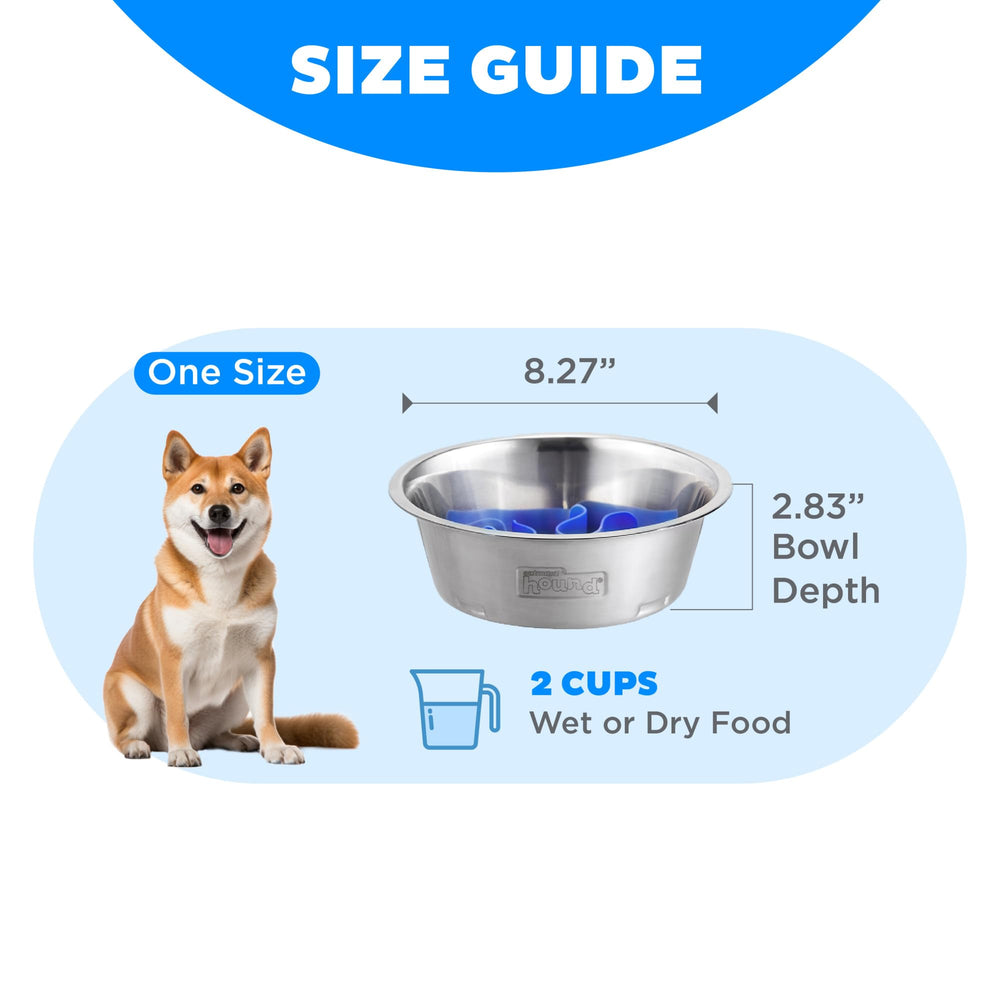 Outward Hound Fun Feeder Slo Bowl shown during a dog's mealtime.