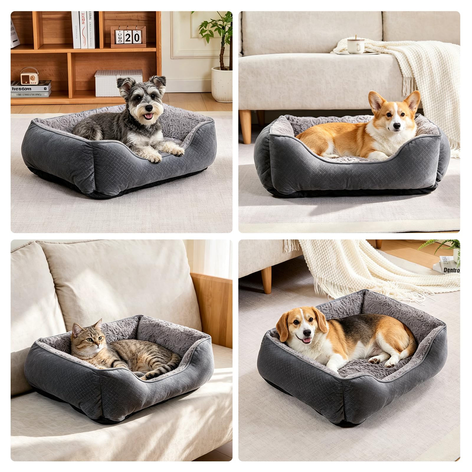 Oveppy pet bed shown to highlight its machine-washable care.