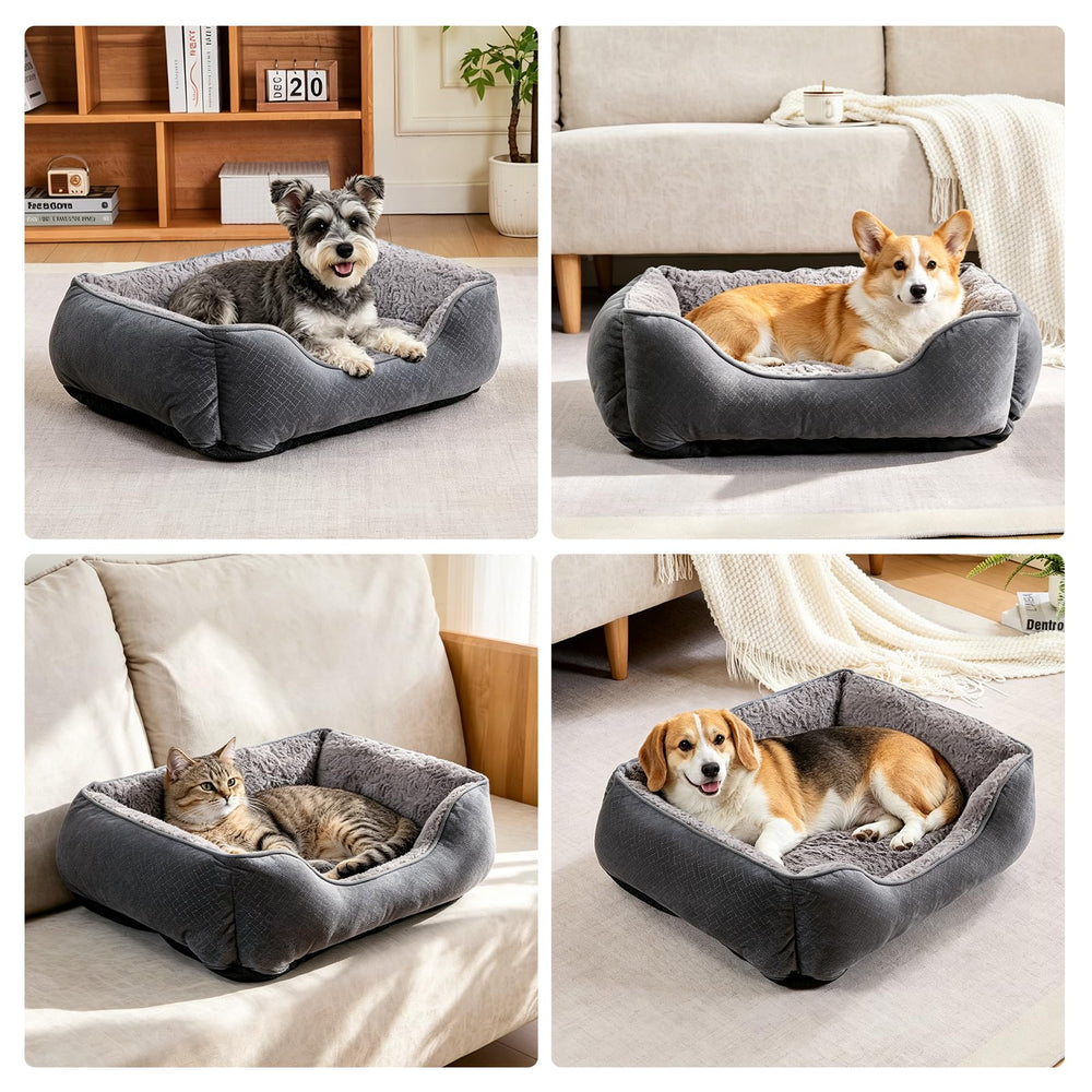 Oveppy pet bed shown to highlight its machine-washable care.