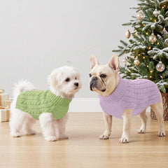 Ownspar Dog Sweater detail showing the ribbed turtleneck.