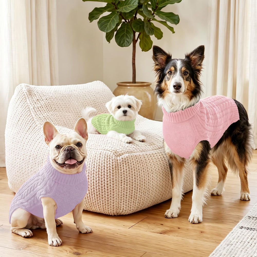 Ownspar Dog Sweater shown being worn by a dog.