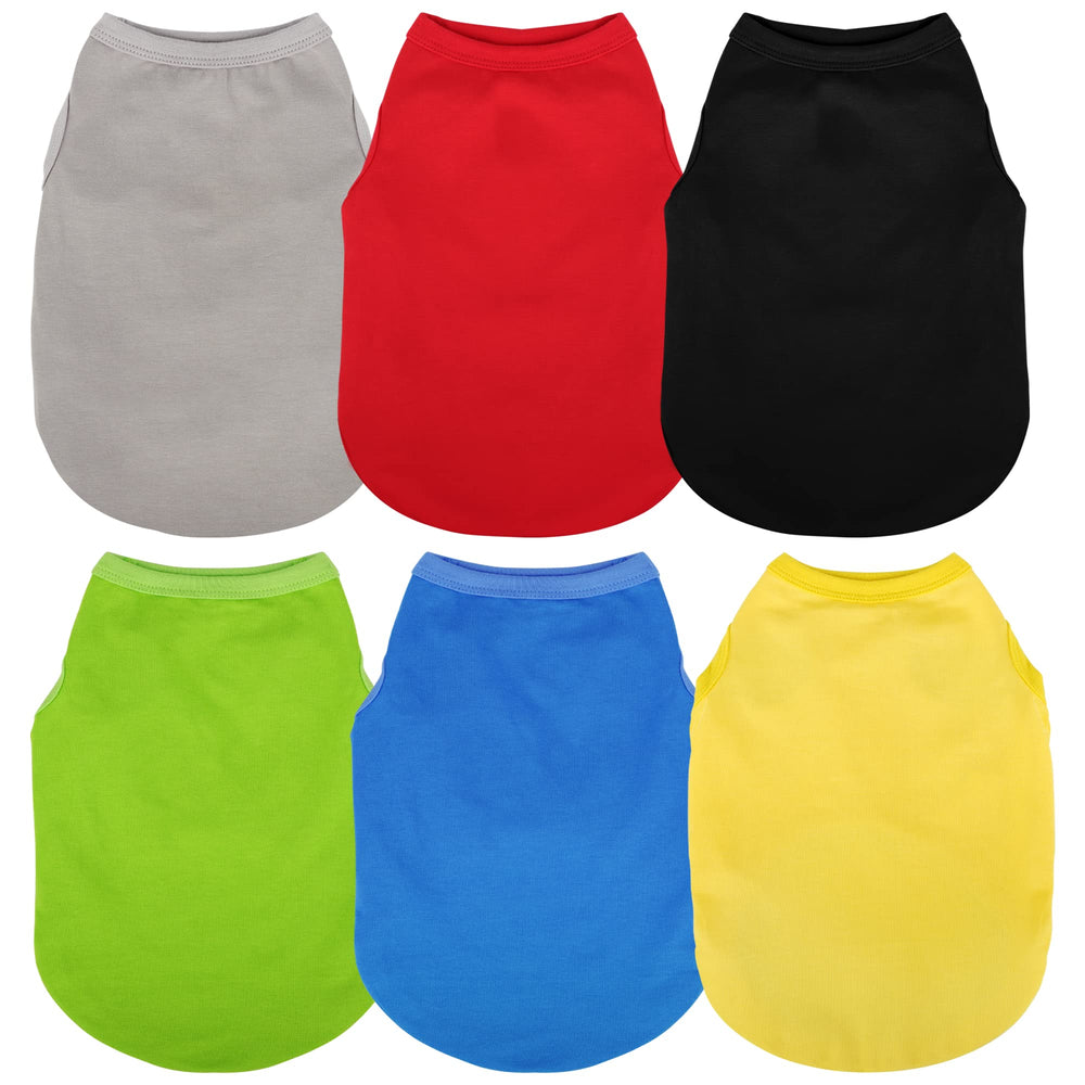 Paiaite dog shirts shown from the front as a sleeveless cotton style.