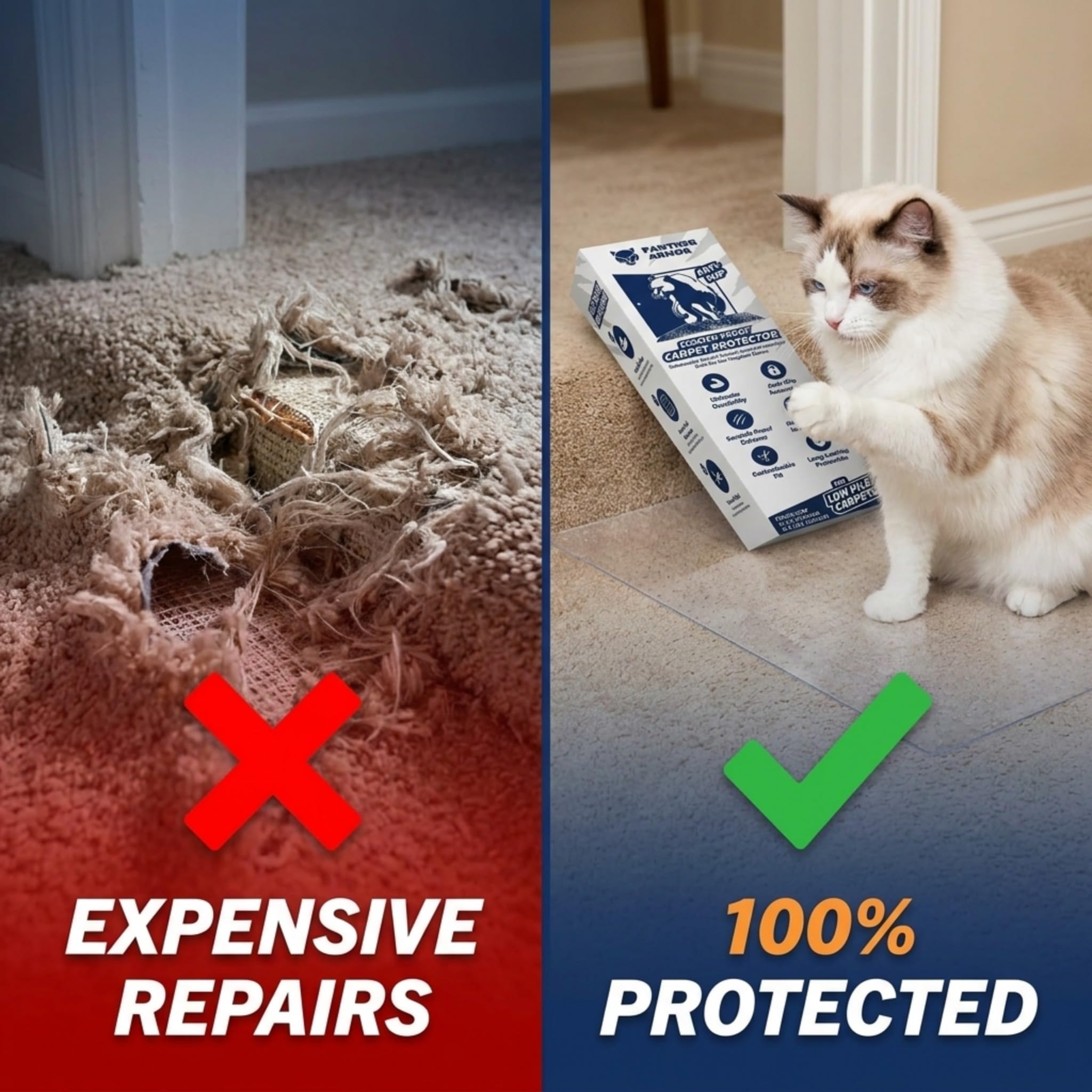 Panther Armor Cat Carpet Protector with its clear plastic surface visible.