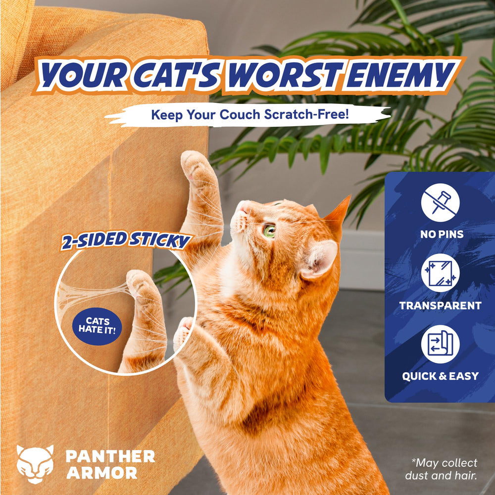 Panther Armor Cat Scratch Furniture Protector adhesive surface shown close up.