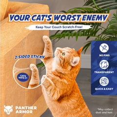 Panther Armor Cat Scratch Furniture Protector adhesive surface shown close up.