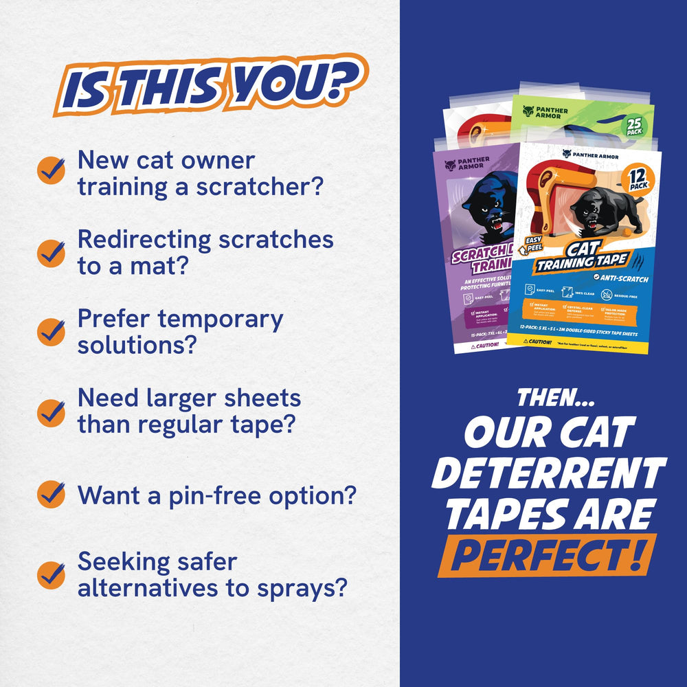 Panther Armor Cat Scratch Furniture Protector peel tab shown in detail.