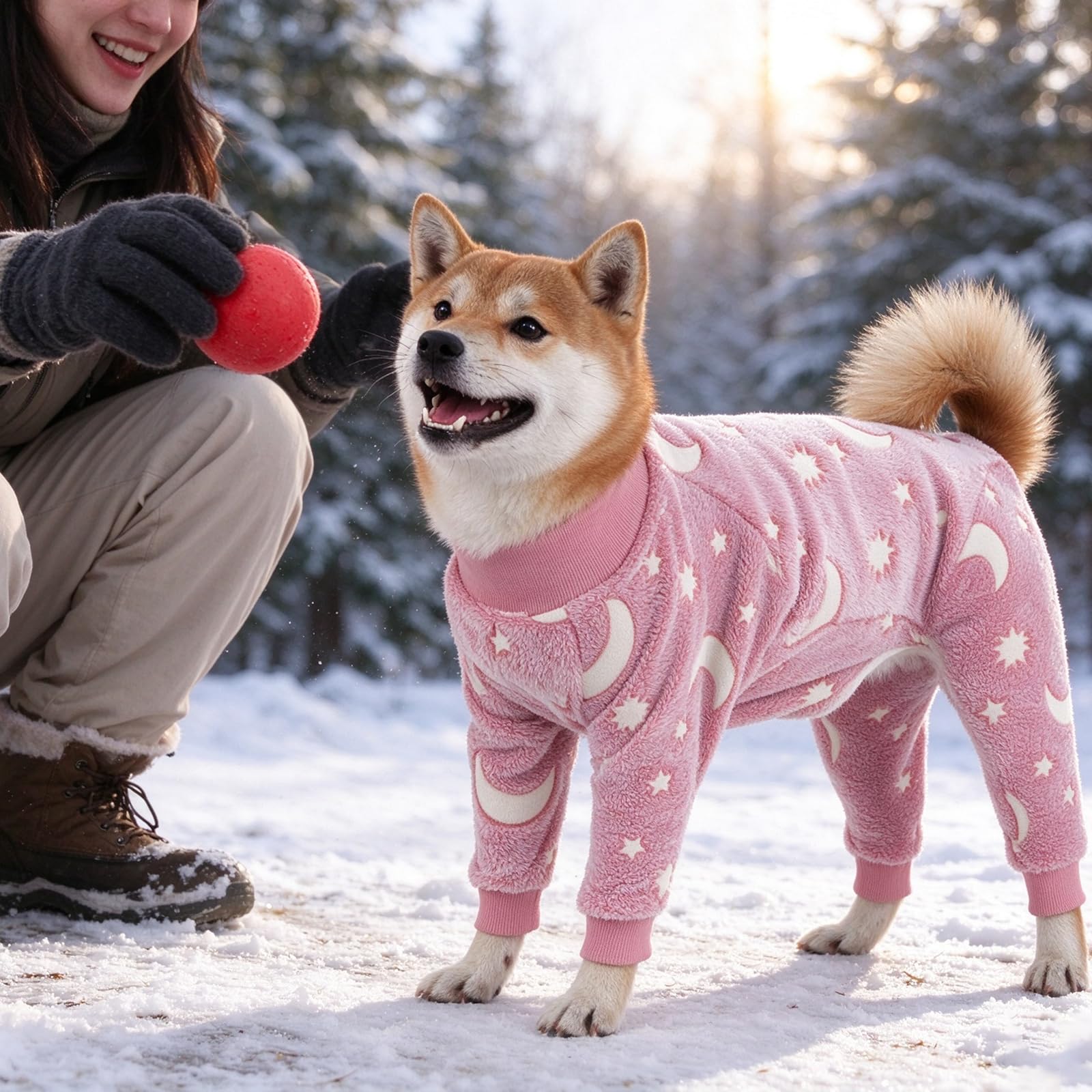 PAPIAMEN Dog Pajamas worn by a dog while lounging.