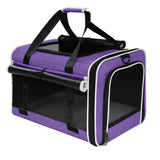 PAPZER cat carrier shown from the front with its soft-sided shape and mesh panels.