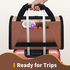 PAPZER small pet carrier shown with its removable fleece pad.