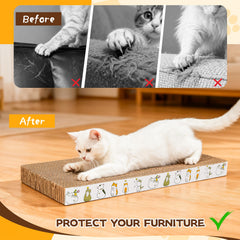 PatiencET Cat Scratching Board shown as a cat scratches the surface.