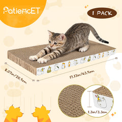 PatiencET Cat Scratching Board close-up showing its corrugated cardboard surface.