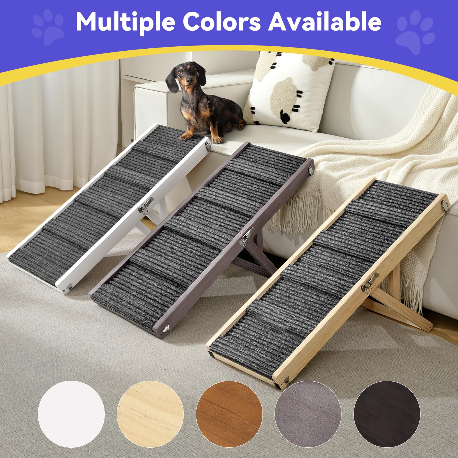 Pawaboo dog ramp folded for compact storage.