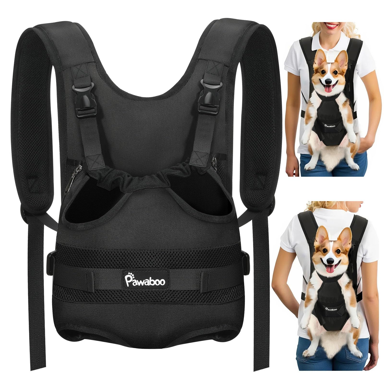 Pawaboo Pet Front Carrier Backpack shown from the front.