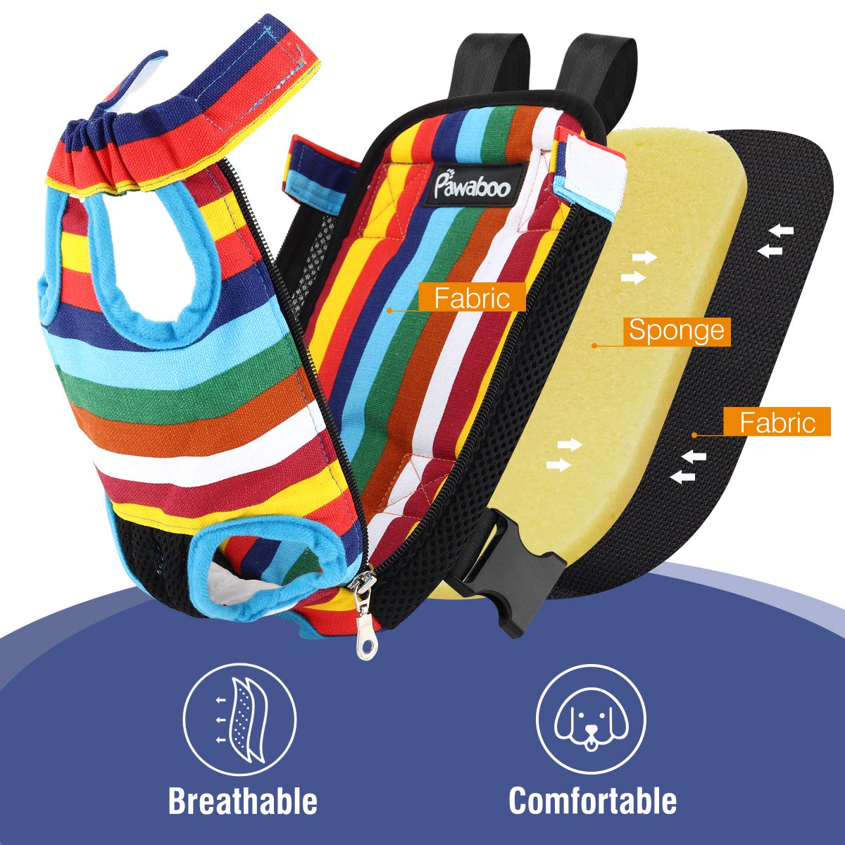 Pawaboo pet carrier backpack worn on the front.