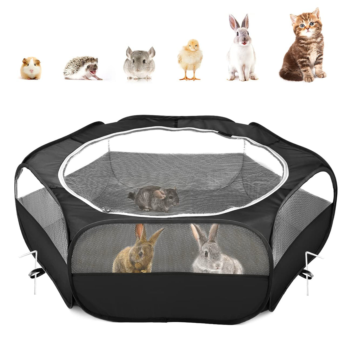Pawaboo Small Animal Playpen shown open from the front.