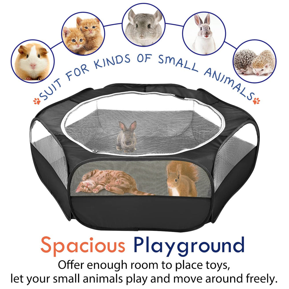 Pawaboo Small Animal Playpen providing a supervised play area for a rabbit.
