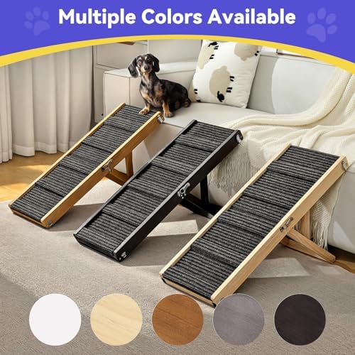 Pawaboo small dog ramp showing the crossbars on its climbing surface.