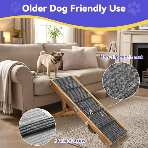 Pawaboo small dog ramp shown at different height settings.