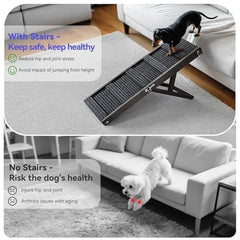 Pawaboo small dog ramp showing its adjustable height positions.