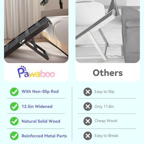 Pawaboo small dog ramp side handles shown for carrying.