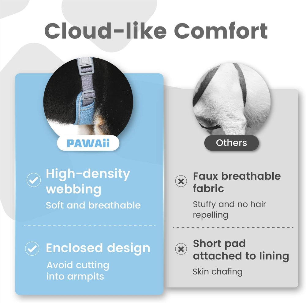 Pawaii no-pull dog harness built-in QR pet ID tag.