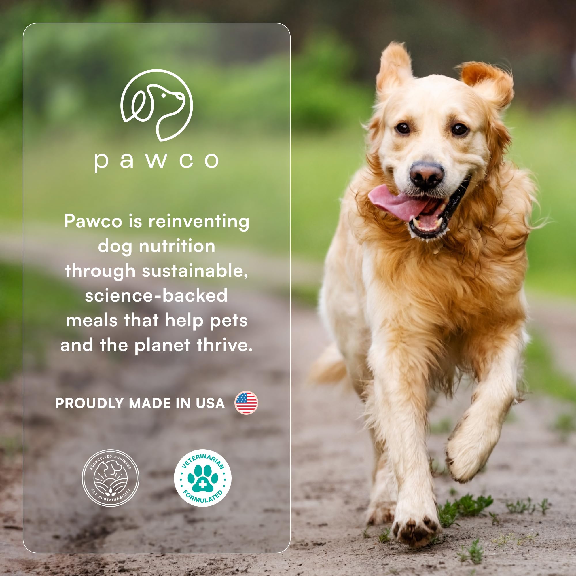 PawCo Foods Magic Cookie dog treats highlighting their USA-made formulation.