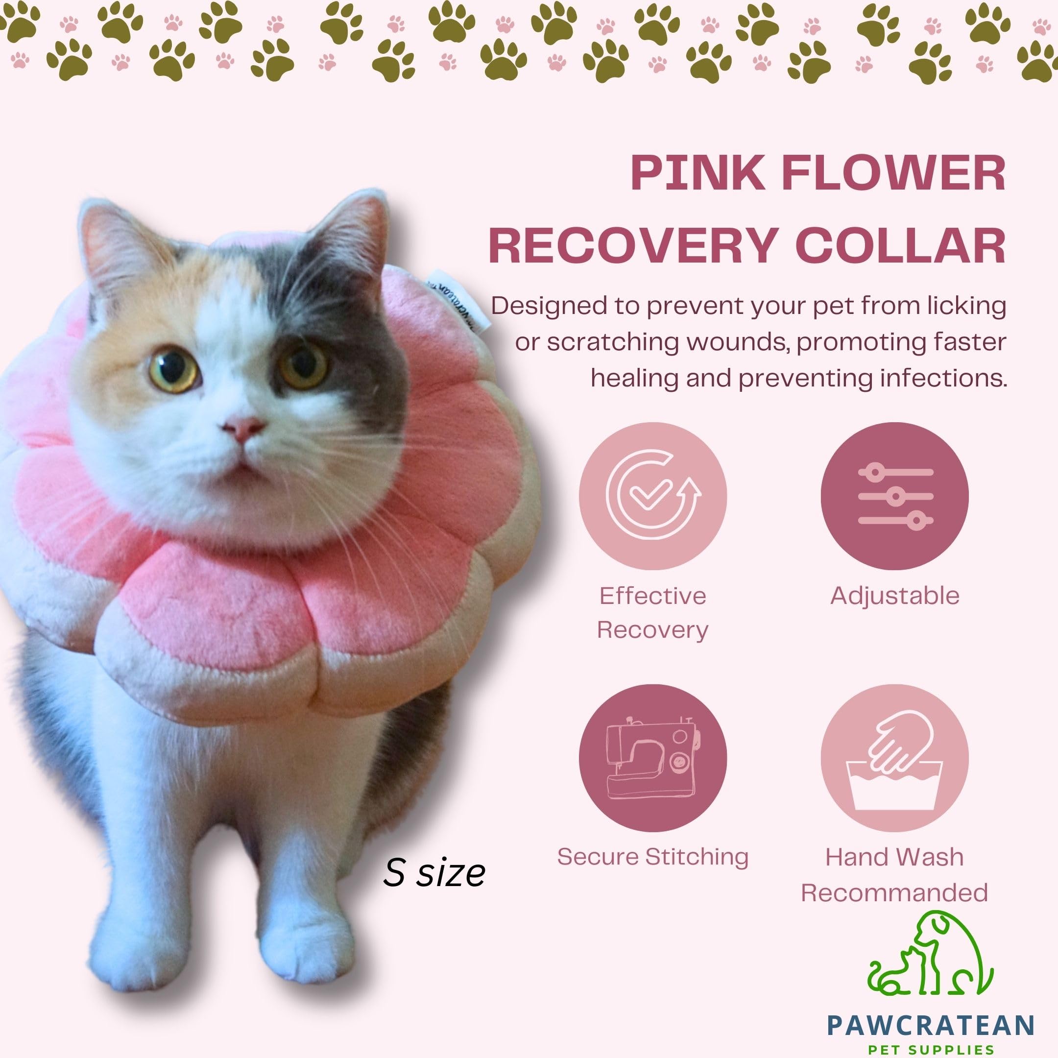 Pawcratean flower recovery collar being wiped clean.