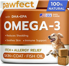 PAWFECTCHEW dog omega chew product shown from the front.