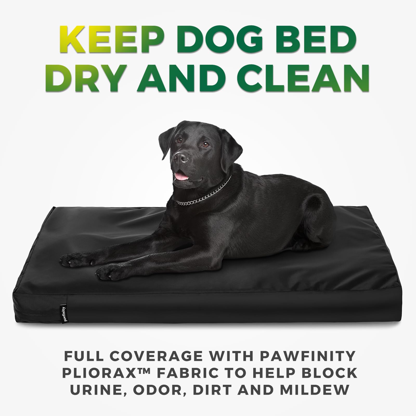 PAWFINITY dog bed cover with a close view of its PlioraX Oxford fabric.