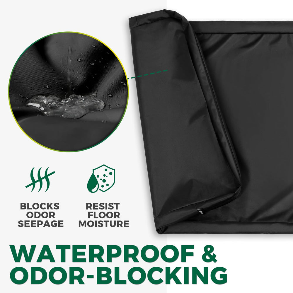 PAWFINITY dog bed cover showing its waterproof fabric and inner coating.