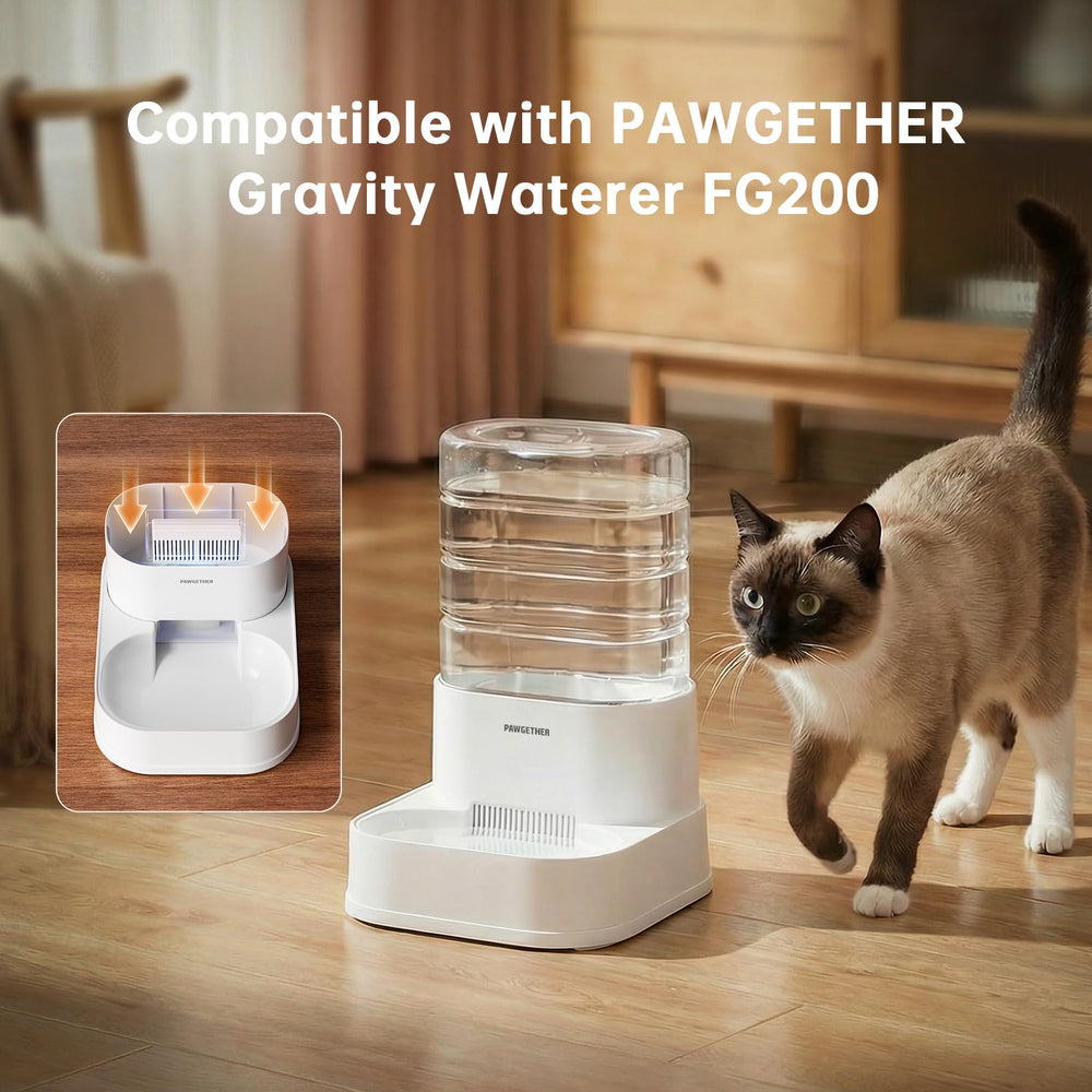 PAWGETHER filter pictured with its stated dimensions.