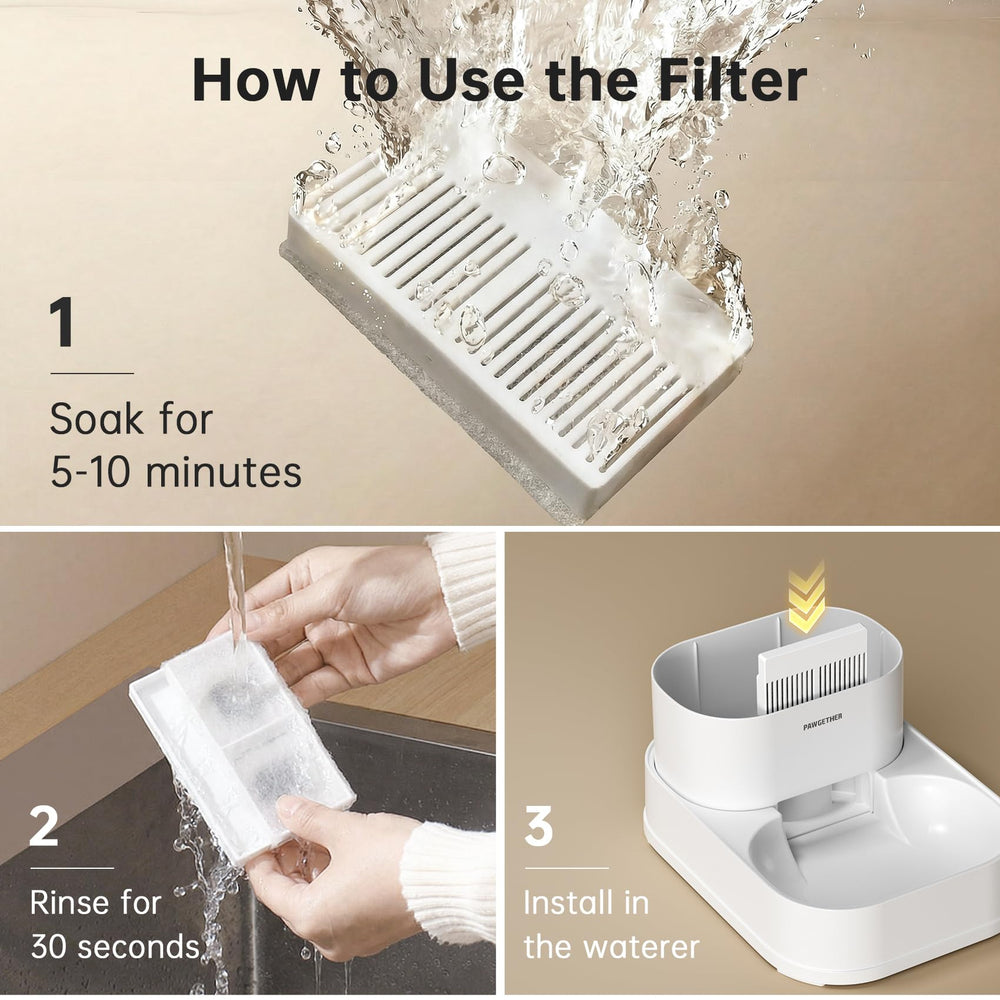 PAWGETHER filter shown positioned in the FG200 dispenser.