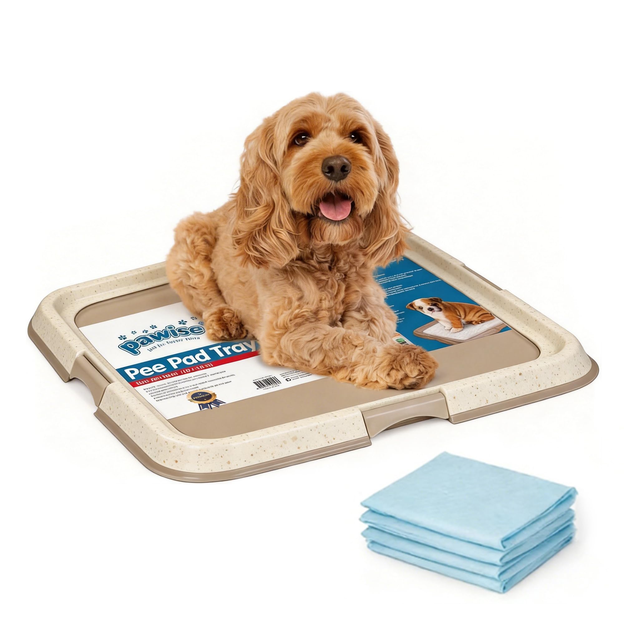 PAWISE Dog Pee Pad Holder shown from the front with its tray and frame.