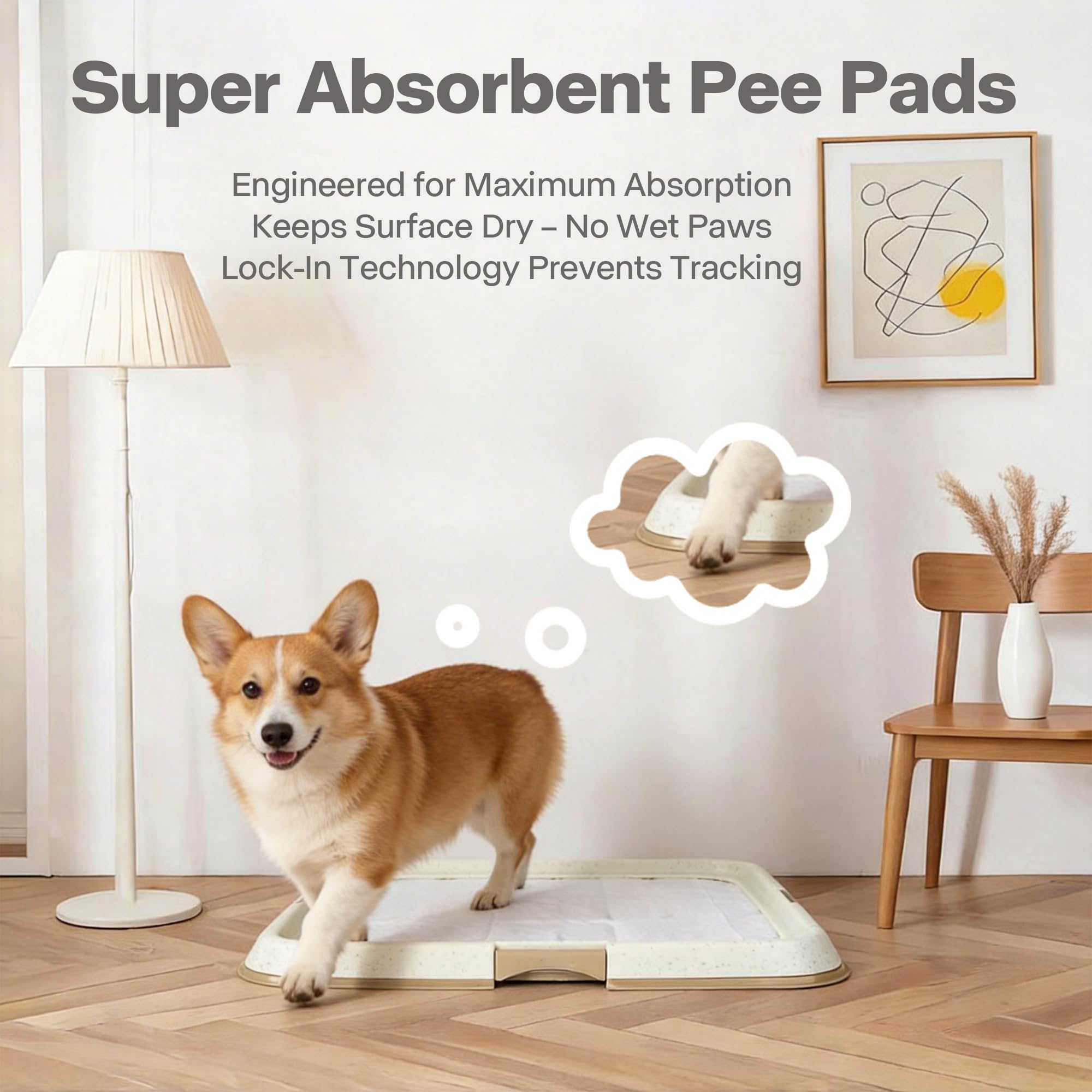PAWISE Dog Pee Pad Holder with a pee pad secured inside the tray.