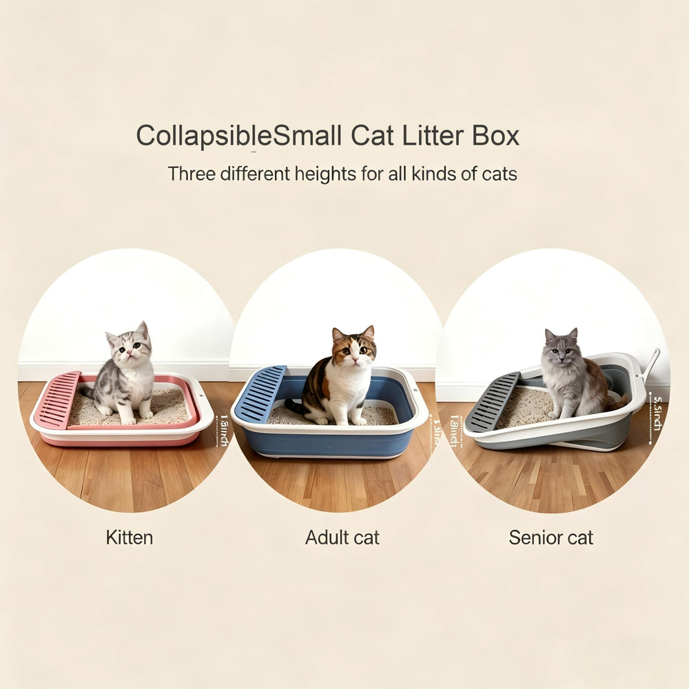 PAWISE foldable cat litter box popped up in its full-depth configuration.