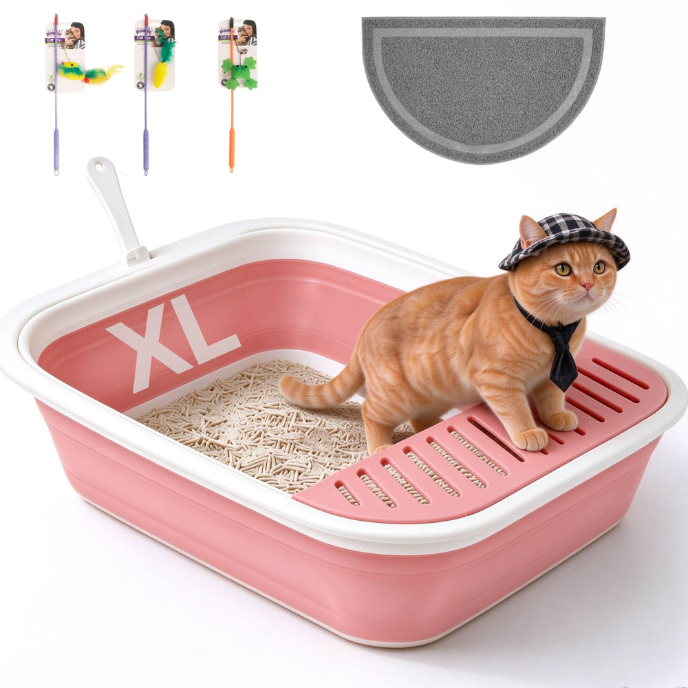PAWISE foldable cat litter box shown from the front.