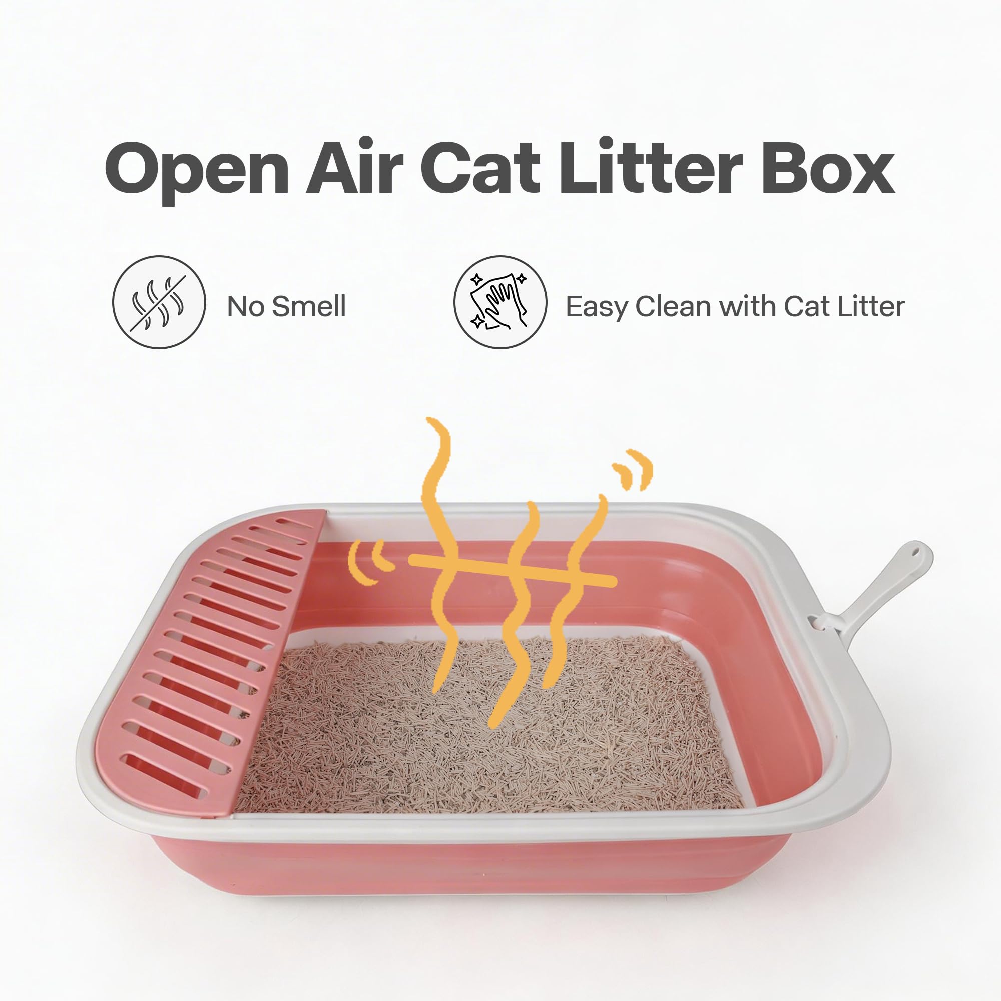 PAWISE foldable cat litter box set with the included litter mat.