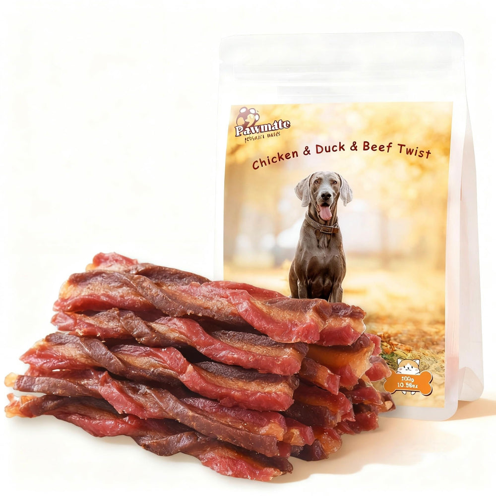 Pawmate Dog Treat Twists shown with the front of the product pack.