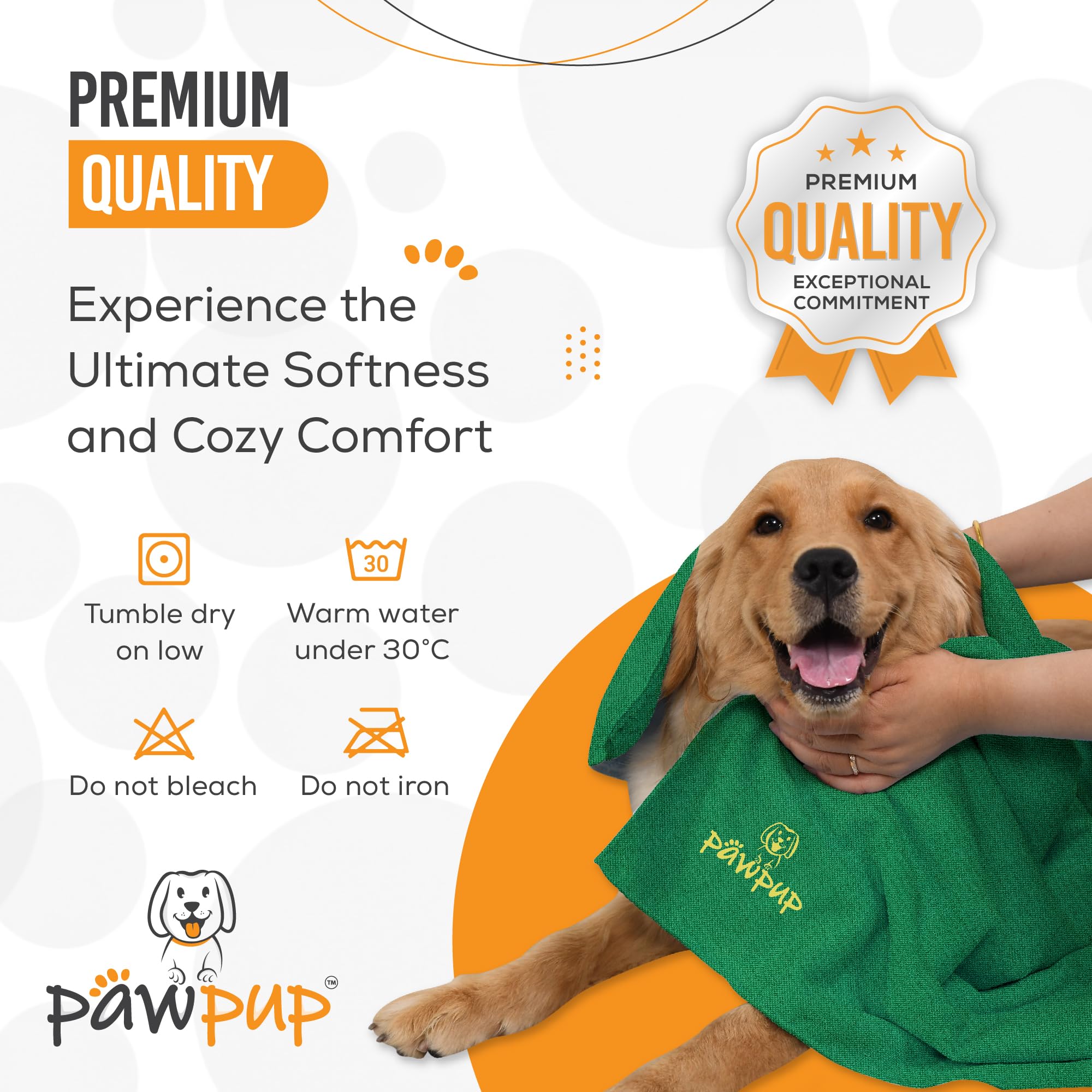 PAWPUP Dog Towel shown in yellow, with its full towel shape visible.