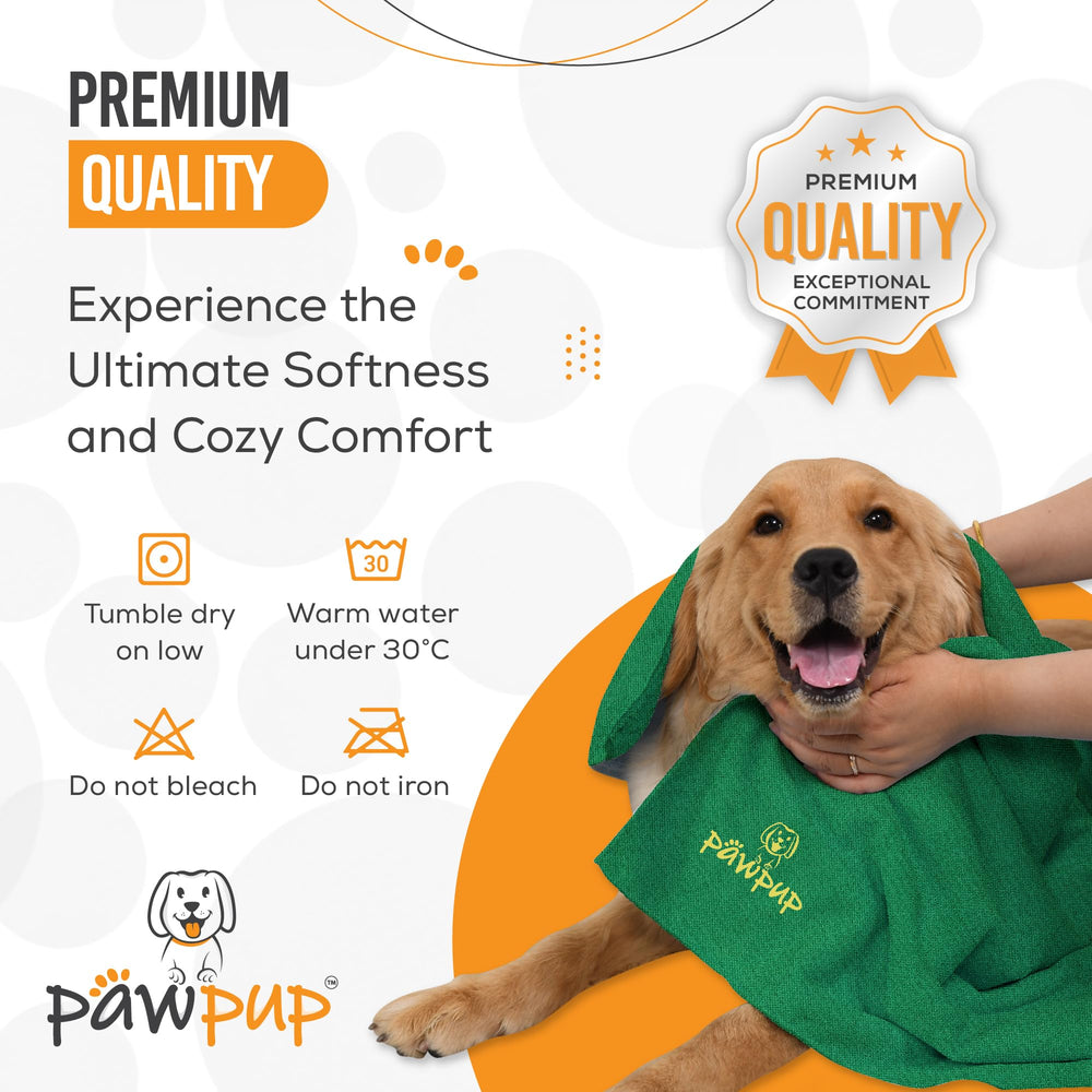 PAWPUP Dog Towel shown in yellow, with its full towel shape visible.