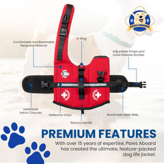 Paws Aboard dog life jacket view of the breathable mesh underbelly.