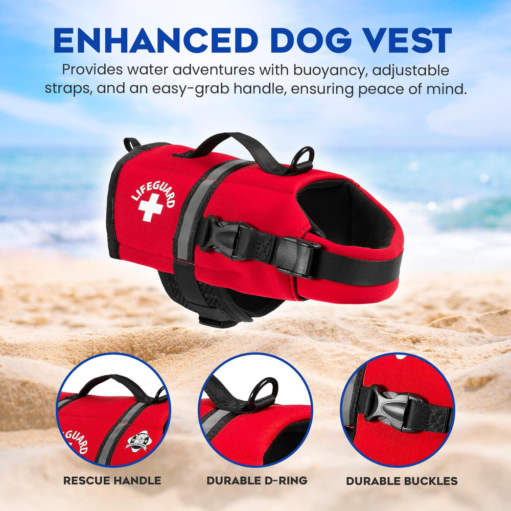 Paws Aboard dog life jacket close-up of the top rescue handle.