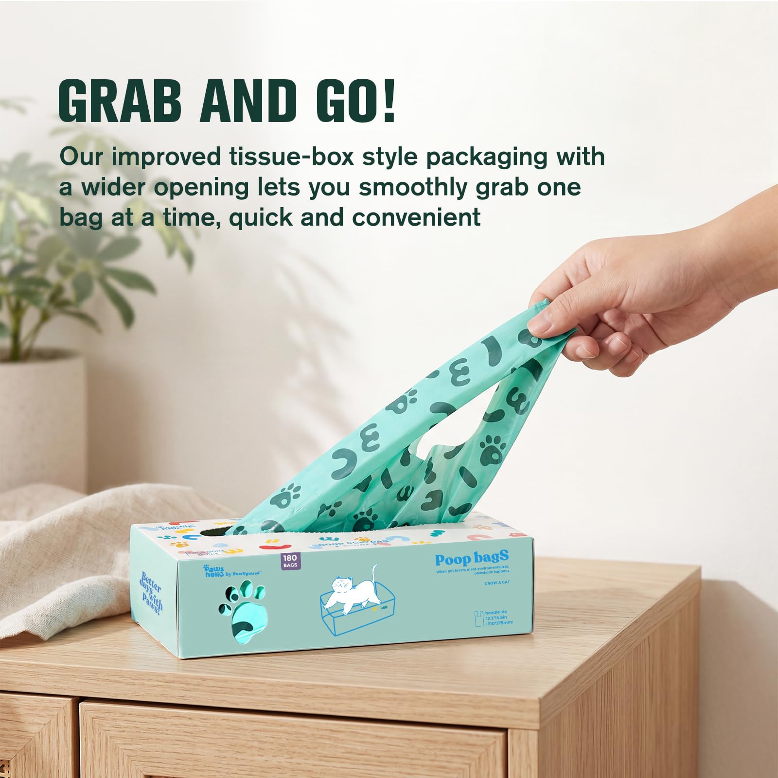 PAWSHOLIC pet waste bags used to collect garden waste.