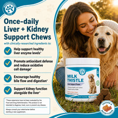 Pawsitive Milk Thistle for Dogs shown being offered to a dog.