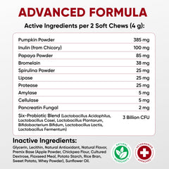 Pawzitive Pets dog probiotic chews addressing ear and yeast-related concerns.