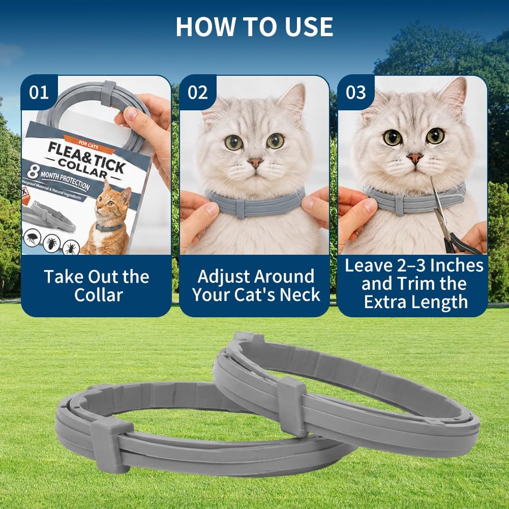 PDKIVFI cat flea and tick collar showing its adjustable end.