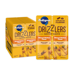 Pedigree Drizzlers Savory Sauce pouch shown from the front.