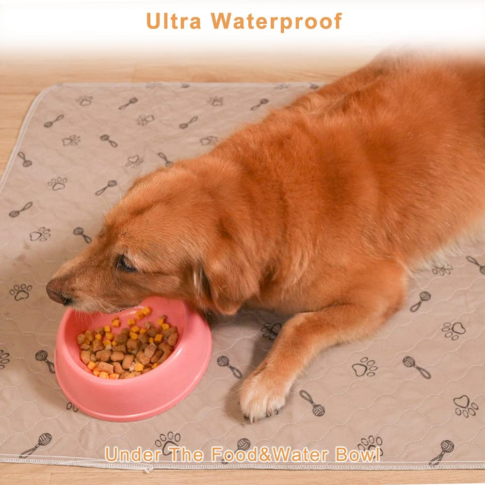 Peepeego washable dog pee pad shown with its machine-washing care.