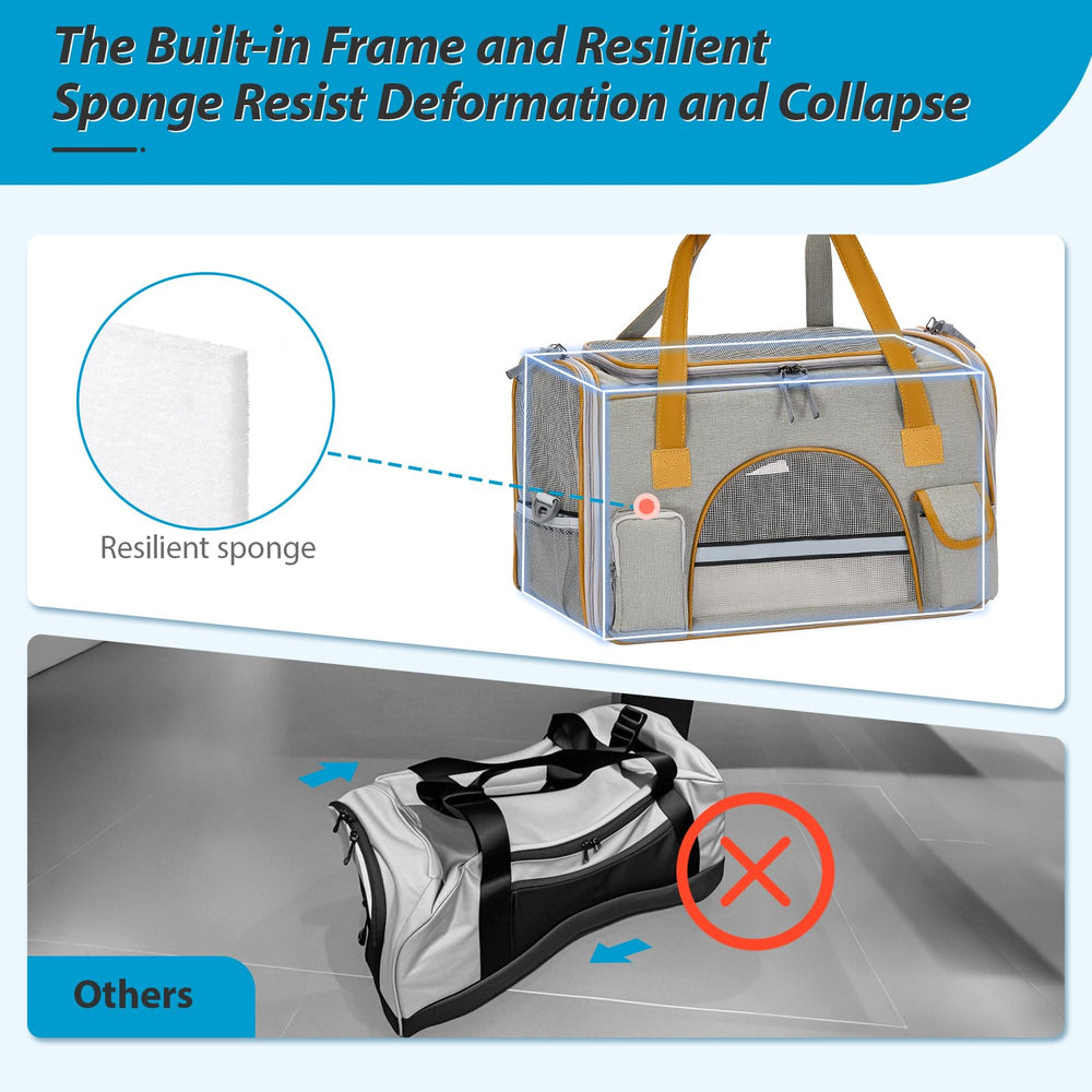 Pesen Soft Cat Carrier folded for storage when not in use.