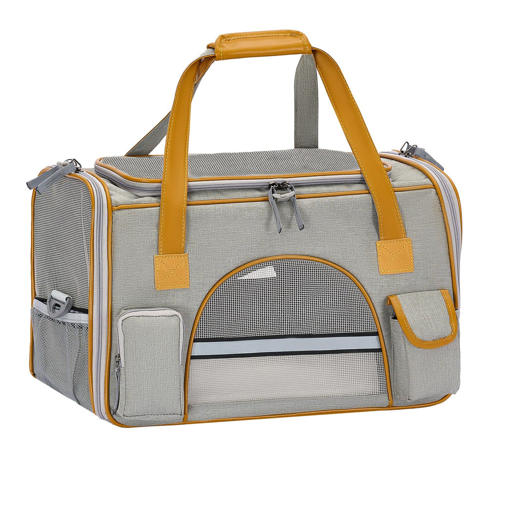 Pesen Soft Cat Carrier shown from the front with its soft-sided travel design.